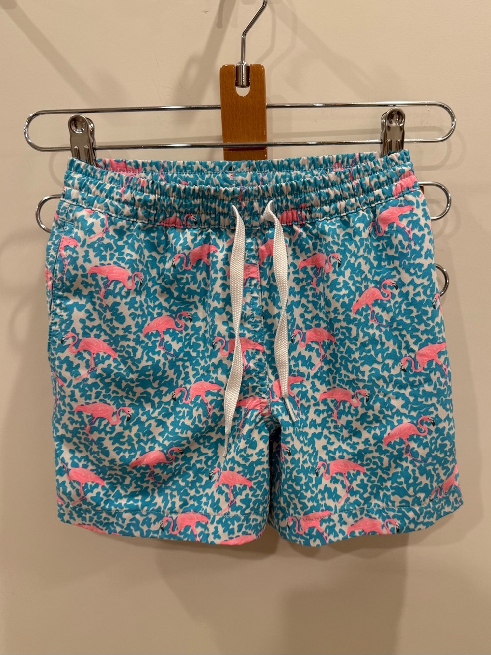 chubbies Blue & Pink Flamingo Swim Trunks for Kids